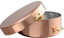 CASSEROLE POMME-ANNA EN CUIVRE ETAMÉ MONTURE BRONZE Ø 16 CM - M'TRADITION MAUVIEL