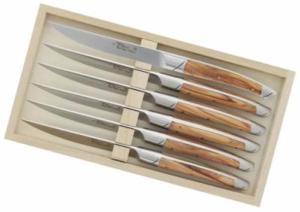 Coffret de 6 couteaux de table le Thiers Goyon-Chazeau 23 cm - manche olivier