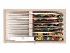 COFFRET 6 COUTEAUX DE TABLE VINTAGE - CLAUDE DOZORME - 23CM - POIVRONS