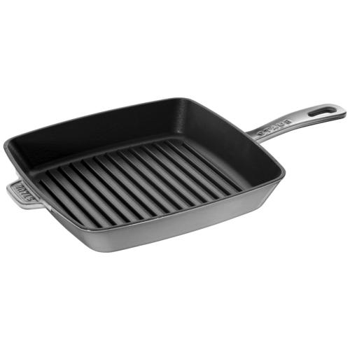 Gril américain carré Staub en fonte gris graphite 26 cm