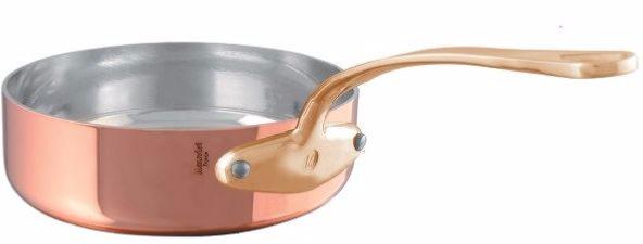 Plat à sauter Mauviel 1830 M'Tradition cuivre étamé monture bronze 28 cm