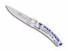 COUTEAU LE THIERS "LINER LOCK" PAR CLAUDE DOZORME - 10.5 CM BLEU