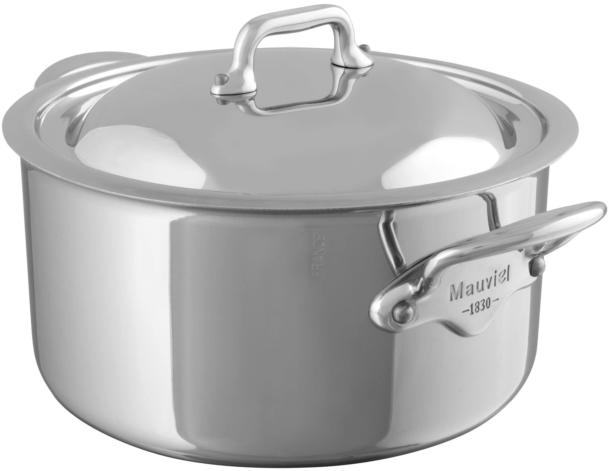 CASSEROLE A POIGNÉES MAUVIEL AVEC COUVERCLE EN INOX M'COOK 24
