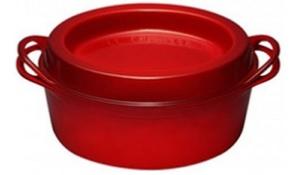 Cocotte en fonte Doufeu Le Creuset ovale Cerise - 32 cm