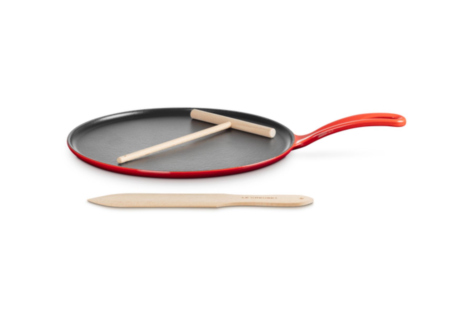 Poêle à crêpes en fonte émaillée Le Creuset 27 cm cerise