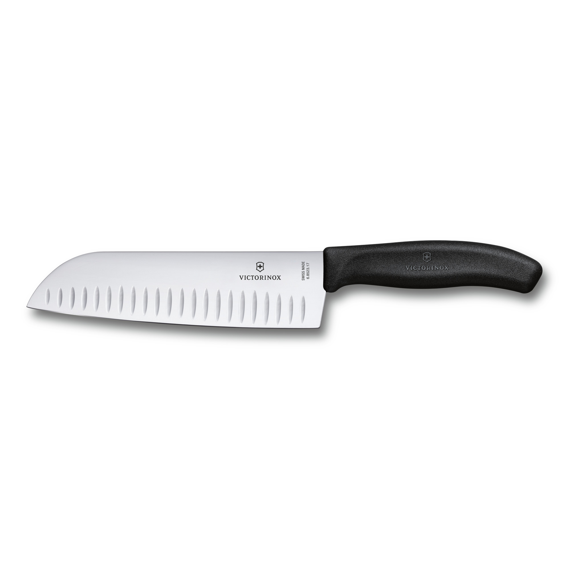 Couteau santoku Victorinox Swiss Classic - lame alvéolée 17 cm - manche noir