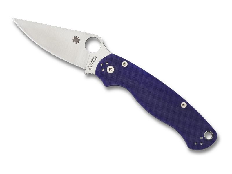 Couteau Spyderco Para Military 2 - manche 12 cm G10 bleu